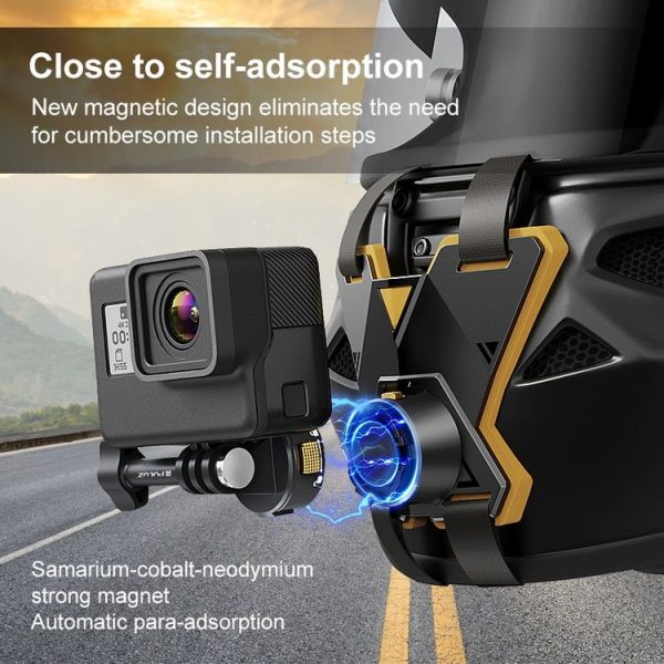 PULUZ Magnetic Quick Release Motorcycle Helmet Chin Strap Mount (Black) - Image 2