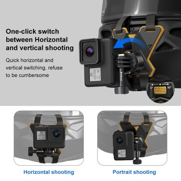 PULUZ Magnetic Quick Release Motorcycle Helmet Chin Strap Mount (Black) - Image 6