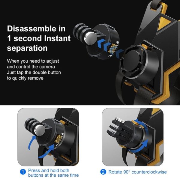PULUZ Magnetic Quick Release Motorcycle Helmet Chin Strap Mount (Black) - Image 8
