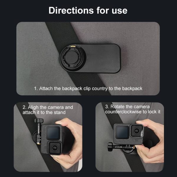 PULUZ Magnetic Quick Release Backpack Strap Clip (Black) - Image 8