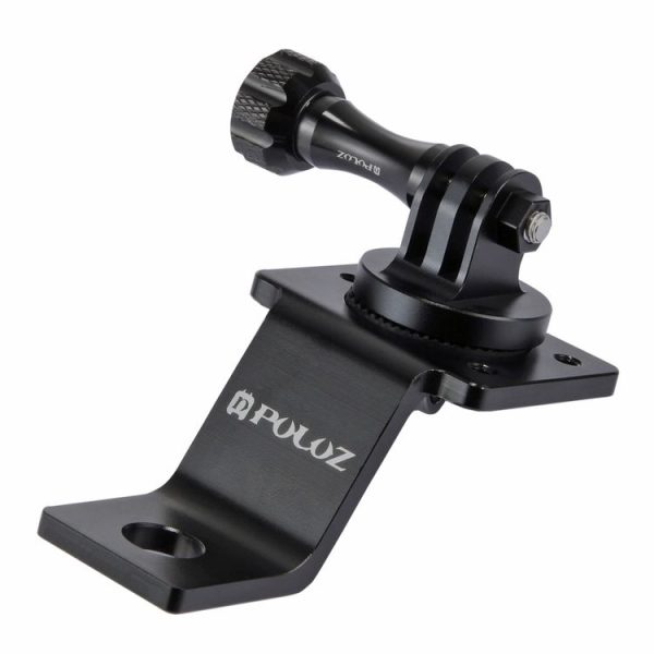 PULUZ Aluminum Alloy Motorcycle Fixed Holder Mount with Tripod Adapter & Screw for GoPro, Insta360, DJI and Other Action Cameras (Black) - Image 3