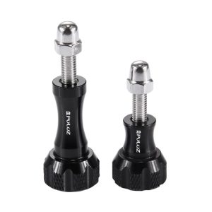PULUZ CNC Aluminum Thumb Knob Stainless Bolt Nut Screw Set for GoPro Hero12 Black / Hero11 / 10 / 9 / 8 / 7 / 6 / 5, Insta360 Ace / Ace Pro, DJI Osmo Action 4 and Other Action Cameras (Black)