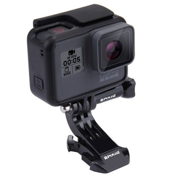 PULUZ Black Vertical Surface J-Hook Buckle Mount for PULUZ Action Sports Cameras Jaws Flex Clamp Mount for GoPro, Insta360, DJI and Other Action Cameras (Black) - Image 5