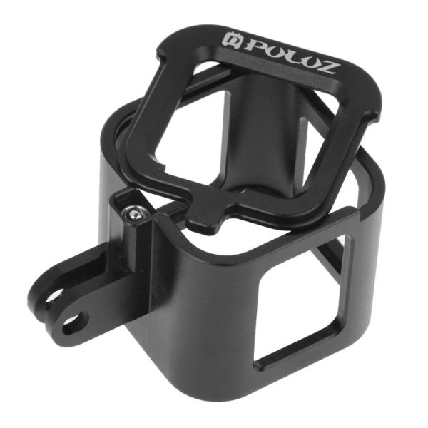 PULUZ Housing Shell CNC Aluminum Alloy Protective Cage with Insurance Frame for GoPro HERO5 Session / HERO4 Session / HERO Session (Black) - Image 4