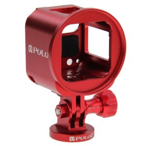 PULUZ Housing Shell CNC Aluminum Alloy Protective Cage Kit with Metal Wrench & Lens Cap & Screw & Tripod Adapter for GoPro HERO5 Session / HERO4 Session / HERO Session (Red)