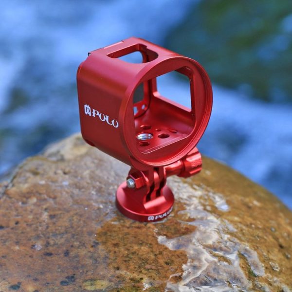 PULUZ Housing Shell CNC Aluminum Alloy Protective Cage Kit with Metal Wrench & Lens Cap & Screw & Tripod Adapter for GoPro HERO5 Session / HERO4 Session / HERO Session (Red) - Image 11