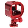 PULUZ Housing Shell CNC Aluminum Alloy Protective Cage Kit with Metal Wrench & Lens Cap & Screw & Tripod Adapter for GoPro HERO5 Session / HERO4 Session / HERO Session (Red) - Image 2