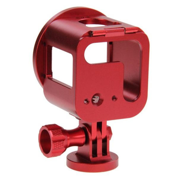 PULUZ Housing Shell CNC Aluminum Alloy Protective Cage Kit with Metal Wrench & Lens Cap & Screw & Tripod Adapter for GoPro HERO5 Session / HERO4 Session / HERO Session (Red) - Image 3