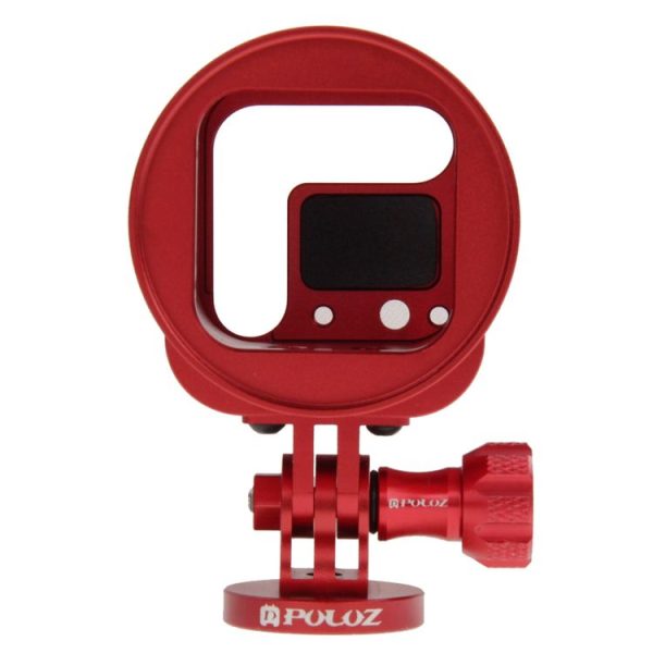 PULUZ Housing Shell CNC Aluminum Alloy Protective Cage Kit with Metal Wrench & Lens Cap & Screw & Tripod Adapter for GoPro HERO5 Session / HERO4 Session / HERO Session (Red) - Image 5