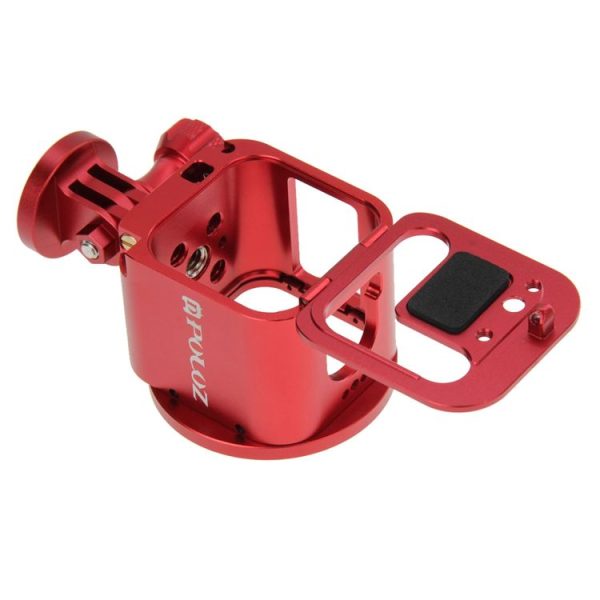 PULUZ Housing Shell CNC Aluminum Alloy Protective Cage Kit with Metal Wrench & Lens Cap & Screw & Tripod Adapter for GoPro HERO5 Session / HERO4 Session / HERO Session (Red) - Image 6