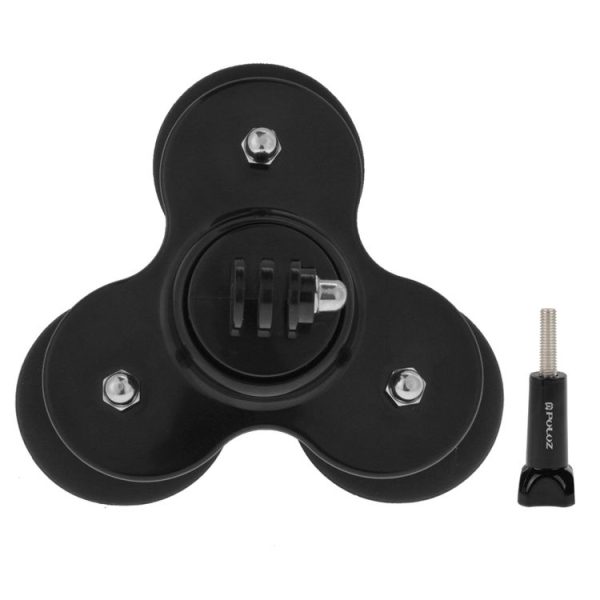 PULUZ Triangle Suction Cup Mount with Screw for GoPro, Insta360, DJI and Other Action Cameras (Black) - Image 5
