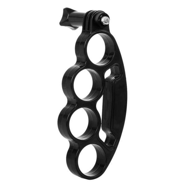 PULUZ Handheld Plastic Knuckles Fingers Grip Ring Monopod Tripod Mount with Thumb Screw for GoPro, Insta360, DJI and Other Action Cameras (Black) - Image 2