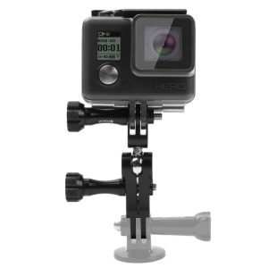 PULUZ CNC Aluminum Ball Joint Mount with 2 Long Screws for GoPro, Insta360, DJI and Other Action Cameras (Black)