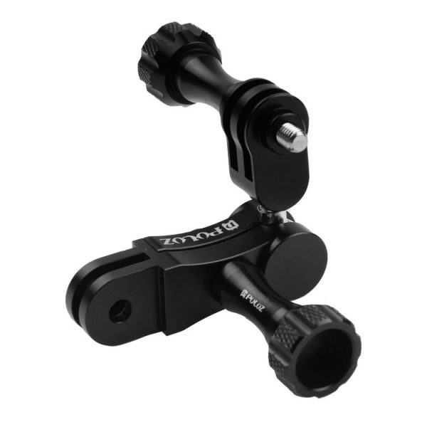 PULUZ CNC Aluminum Ball Joint Mount with 2 Long Screws for GoPro, Insta360, DJI and Other Action Cameras (Black) - Image 2