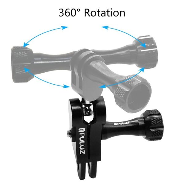 PULUZ CNC Aluminum Ball Joint Mount with 2 Long Screws for GoPro, Insta360, DJI and Other Action Cameras (Black) - Image 4