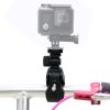 PULUZ Motorcycle Bicycle Handlebar Holder with Tripod Mount & Screw for GoPro, Insta360, DJI and Other Action Cameras (Black)