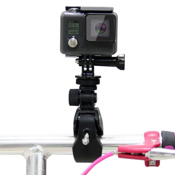 PULUZ Motorcycle Bicycle Handlebar Holder with Tripod Mount & Screw for GoPro, Insta360, DJI and Other Action Cameras (Black) - Image 5