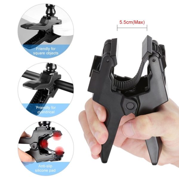 PULUZ Action Sports Cameras Jaws Flex Clamp Mount for GoPro, Insta360, DJI and Other Action Cameras - Image 5