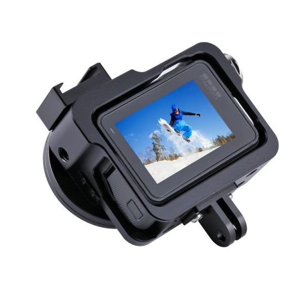 PULUZ Housing Shell CNC Aluminum Alloy Protective Cage with 52mm UV Lens for GoPro HERO (2018) / 7 Black / 6 / 5 (Black) - Image 7