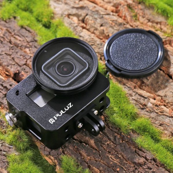 PULUZ Housing Shell CNC Aluminum Alloy Protective Cage with 52mm UV Lens for GoPro HERO (2018) / 7 Black / 6 / 5 (Black) - Image 9