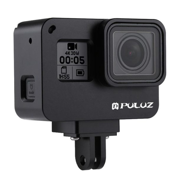 PULUZ Housing Shell CNC Aluminum Alloy Protective Cage with Insurance Frame for GoPro HERO (2018) / 7 Black / 6 / 5 (Black) - Image 2