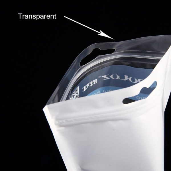 10 PCS PULUZ 16cm x 13cm Hang Hole Clear Front White Pearl Jewelry Zip Lock Packaging Bag (Size: M) - Image 4