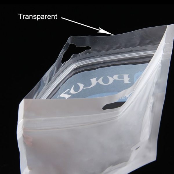 10 PCS PULUZ 33cm x 23.5cm Hang Hole Clear Front White Pearl Jewelry Zip Lock Packaging Bag (Size: XL) - Image 4
