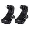 2 PCS PULUZ Black Vertical Surface J-Hook Buckle Mount Set for PULUZ Action Sports Cameras Jaws Flex Clamp Mount for GoPro, Insta360, DJI and Other Action Cameras (Black)