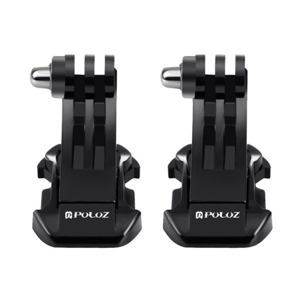 2 PCS PULUZ Black Vertical Surface J-Hook Buckle Mount Set for PULUZ Action Sports Cameras Jaws Flex Clamp Mount for GoPro, Insta360, DJI and Other Action Cameras (Black) - Image 4