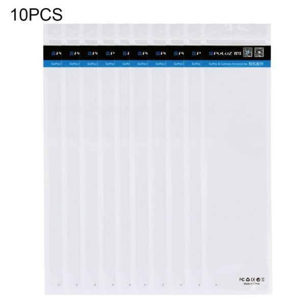 10 PCS PULUZ 34.5cm x 9cm Hang Hole Clear Front White Pearl Jewelry Zip Lock Packaging Bag (Size: S, Lengthened type)