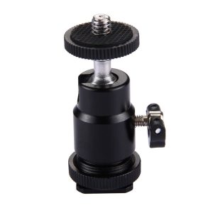 PULUZ Cold Shoe Tripod Head 1 / 4 inch Tripod Screw Head with Lock