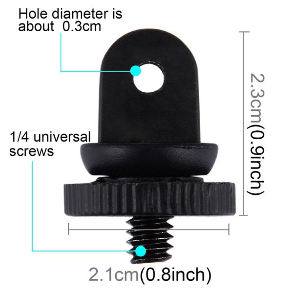 PULUZ Mini Size 1 / 4 inch Screw Tripod Mount Adapter for GoPro, Insta360, DJI and Other Action Cameras, 3.9mm Diameter Screw Hole, 2.2cm Diameter - Image 4