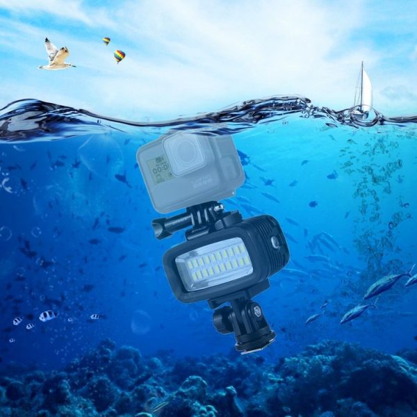PULUZ 20 LEDs 40m Waterproof IPX8 Studio Light Video & Photo Light with Hot Shoe Base Adapter & Quick Release Buckle & Long Screw & 2 x Filter Plates for GoPro HERO10 Black / HERO9 Black / HERO8 Black / HERO7 / 6 / 5 / 5 Session / 4 Session / 4 / 3+ / 3 / 2 / 1, Xiaoyi and Other Action Cameras - Image 11