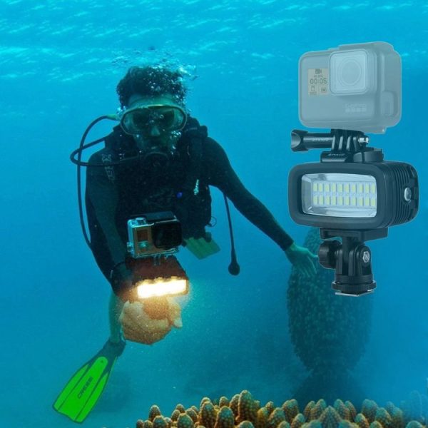 PULUZ 20 LEDs 40m Waterproof IPX8 Studio Light Video & Photo Light with Hot Shoe Base Adapter & Quick Release Buckle & Long Screw & 2 x Filter Plates for GoPro HERO10 Black / HERO9 Black / HERO8 Black / HERO7 / 6 / 5 / 5 Session / 4 Session / 4 / 3+ / 3 / 2 / 1, Xiaoyi and Other Action Cameras - Image 12