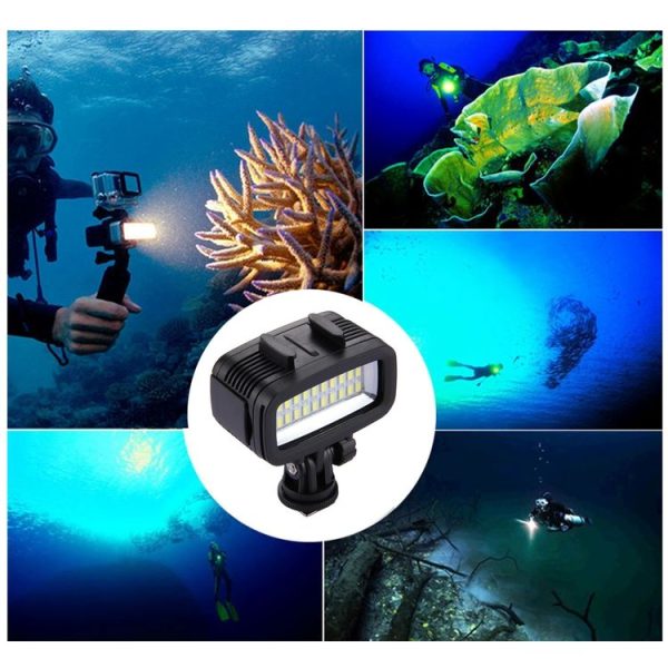 PULUZ 20 LEDs 40m Waterproof IPX8 Studio Light Video & Photo Light with Hot Shoe Base Adapter & Quick Release Buckle & Long Screw & 2 x Filter Plates for GoPro HERO10 Black / HERO9 Black / HERO8 Black / HERO7 / 6 / 5 / 5 Session / 4 Session / 4 / 3+ / 3 / 2 / 1, Xiaoyi and Other Action Cameras - Image 13