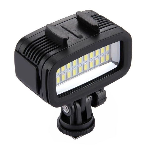 PULUZ 20 LEDs 40m Waterproof IPX8 Studio Light Video & Photo Light with Hot Shoe Base Adapter & Quick Release Buckle & Long Screw & 2 x Filter Plates for GoPro HERO10 Black / HERO9 Black / HERO8 Black / HERO7 / 6 / 5 / 5 Session / 4 Session / 4 / 3+ / 3 / 2 / 1, Xiaoyi and Other Action Cameras - Image 2
