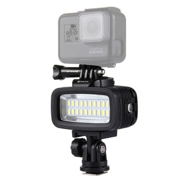 PULUZ 20 LEDs 40m Waterproof IPX8 Studio Light Video & Photo Light with Hot Shoe Base Adapter & Quick Release Buckle & Long Screw & 2 x Filter Plates for GoPro HERO10 Black / HERO9 Black / HERO8 Black / HERO7 / 6 / 5 / 5 Session / 4 Session / 4 / 3+ / 3 / 2 / 1, Xiaoyi and Other Action Cameras - Image 5