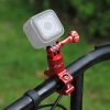 PULUZ 360 Degree Rotation Bike Aluminum Handlebar Adapter Mount with Screw for GoPro, Insta360, DJI and Other Action Cameras (Red)