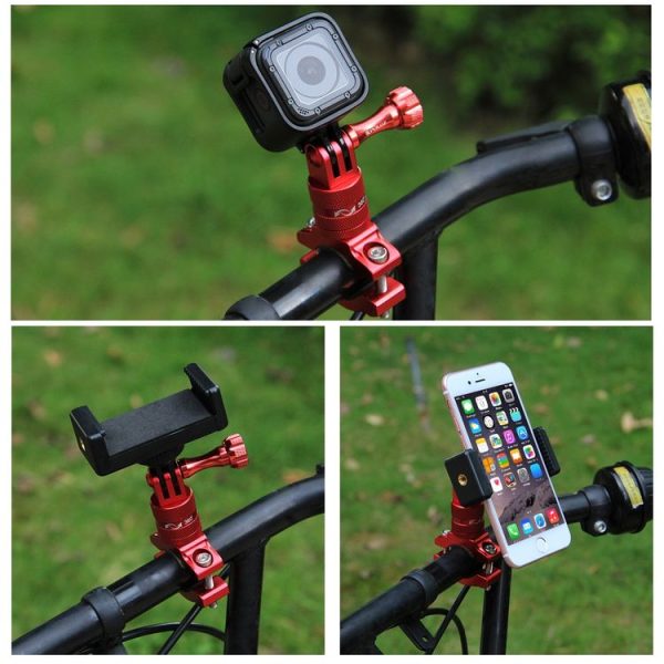 PULUZ 360 Degree Rotation Bike Aluminum Handlebar Adapter Mount with Screw for GoPro, Insta360, DJI and Other Action Cameras (Red) - Image 11