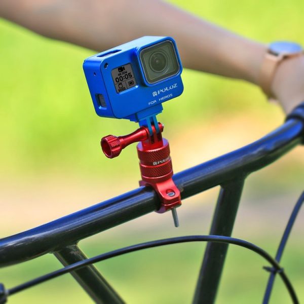 PULUZ 360 Degree Rotation Bike Aluminum Handlebar Adapter Mount with Screw for GoPro, Insta360, DJI and Other Action Cameras (Red) - Image 9