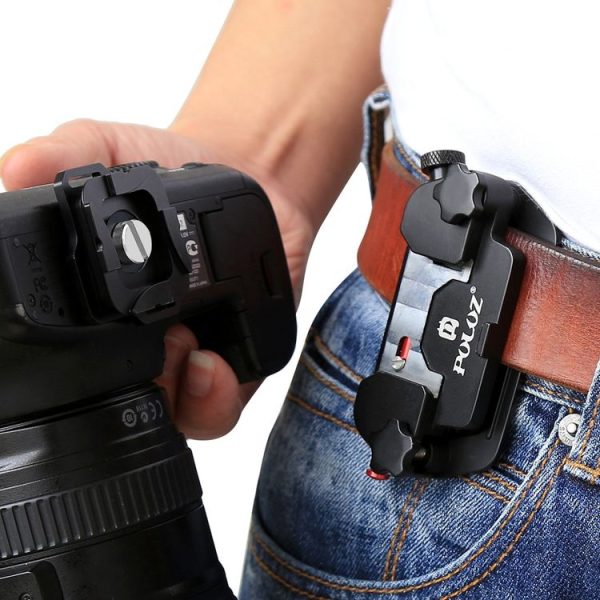PULUZ Capture Camera Clip Aluminum Alloy Quick Release Clip with Plate (Red)