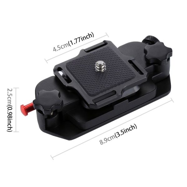 PULUZ Capture Camera Clip Aluminum Alloy Quick Release Clip with Plate (Red) - Image 4
