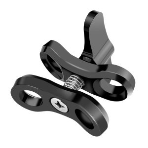 PULUZ Ball Clamp Close Hole Diving Camera Bracket CNC Aluminum Spring Flashlight Clamp for Diving Underwater Photography System (Black)