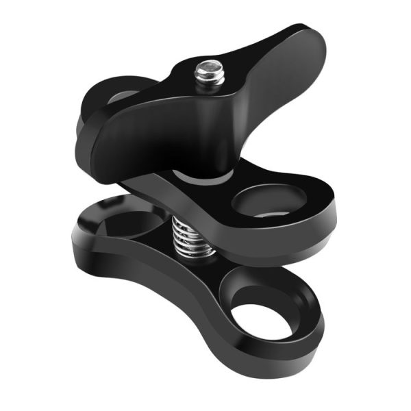 PULUZ Ball Clamp Close Hole Diving Camera Bracket CNC Aluminum Spring Flashlight Clamp for Diving Underwater Photography System (Black) - Image 2