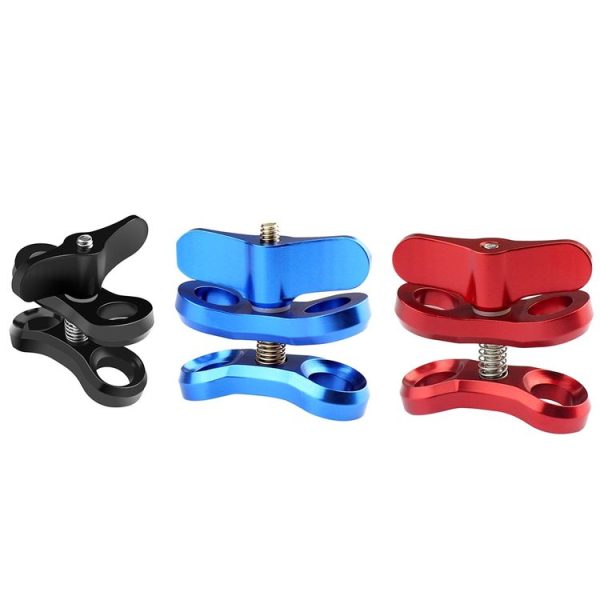 PULUZ Ball Clamp Close Hole Diving Camera Bracket CNC Aluminum Spring Flashlight Clamp for Diving Underwater Photography System (Black) - Image 8
