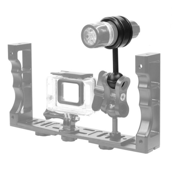PULUZ Light Diving Aluminum Alloy Clamp Ball Head Mount Adapter Fixed Clip for Underwater Strobe Housing Light - Image 6