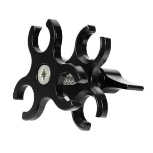 PULUZ Triple Ball Clamp Open Hole Diving Camera Bracket CNC Aluminum Spring Flashlight Clamp for Diving Underwater Photography System (Black)