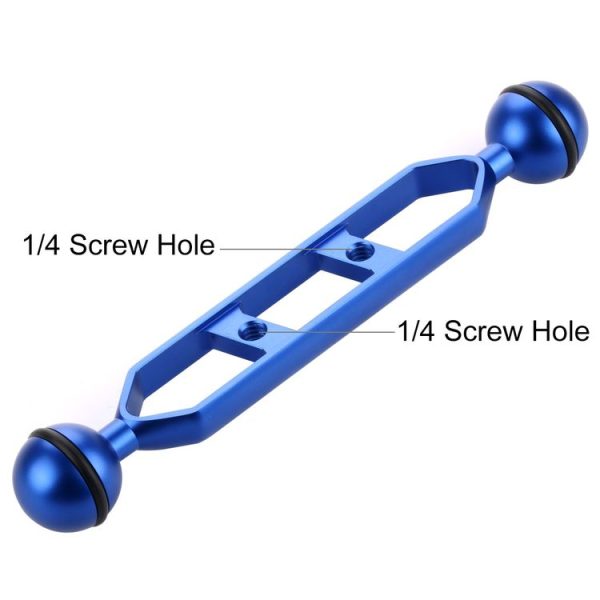 PULUZ 7.0 inch 17.7cm Aluminum Alloy Dual Balls Arm, Ball Diameter: 25mm (Blue) - Image 3