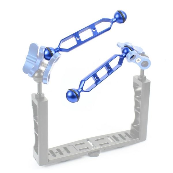 PULUZ 7.0 inch 17.7cm Aluminum Alloy Dual Balls Arm, Ball Diameter: 25mm (Blue) - Image 4