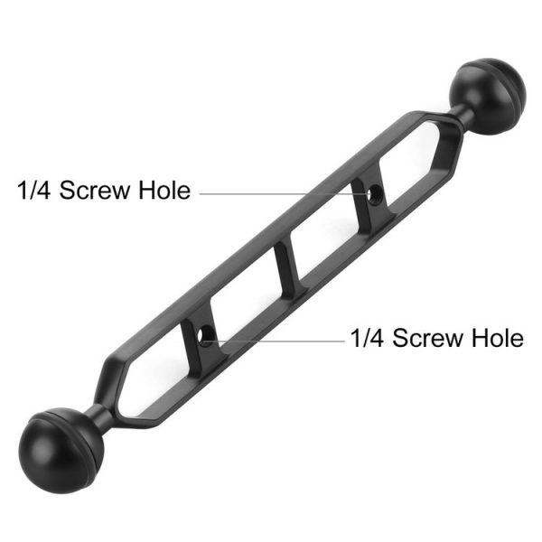 PULUZ 9.0 inch 22.8cm Aluminum Alloy Dual Balls Arm, Ball Diameter: 25mm (Black) - Image 3